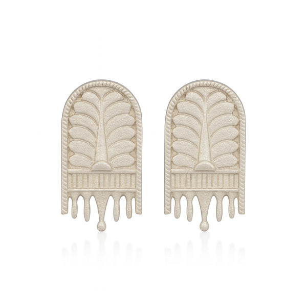 Silver Saaj Motif Earring with traditional design in sterling silver