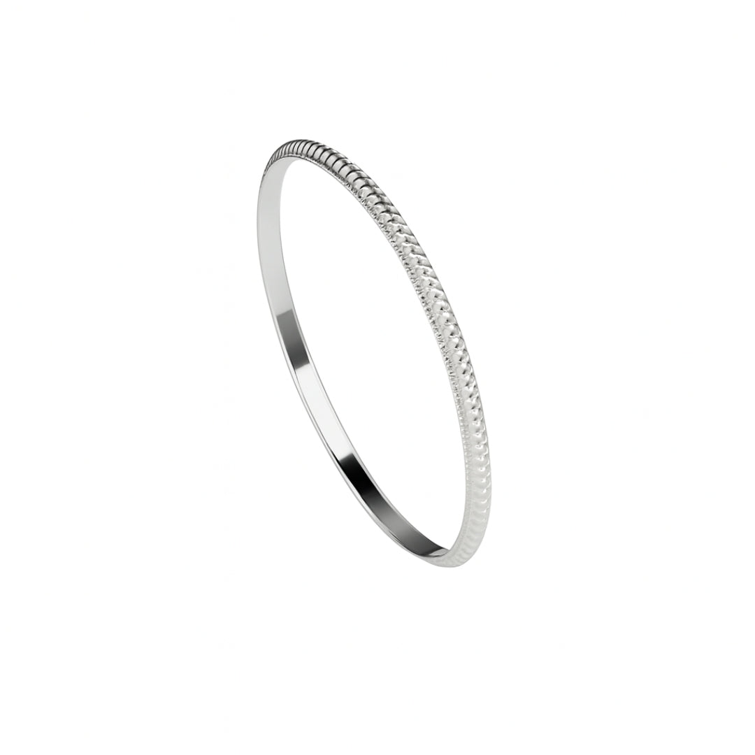 Silver Rope Textured Bangle