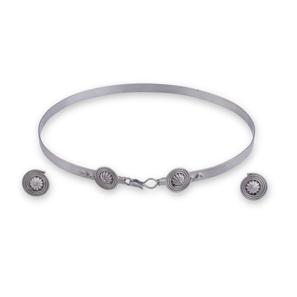 Chitaak – Dome Motif Choker Necklace | Oxidised Silver | (Made to Order)