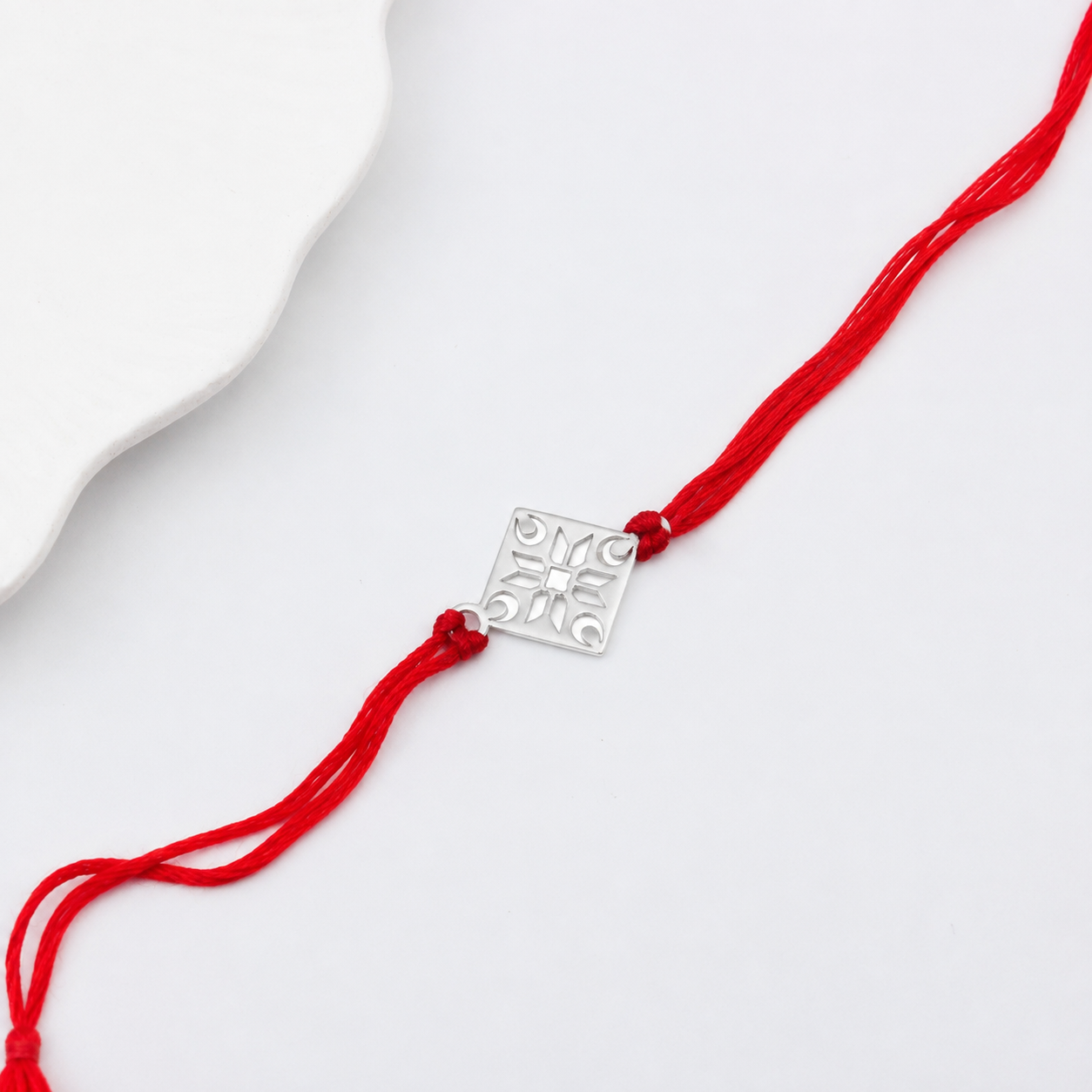 Silver Laser cut Rakhi