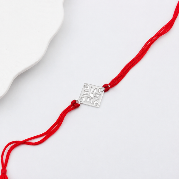 Silver Laser cut Rakhi