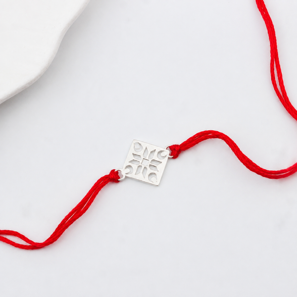Silver Laser cut Rakhi