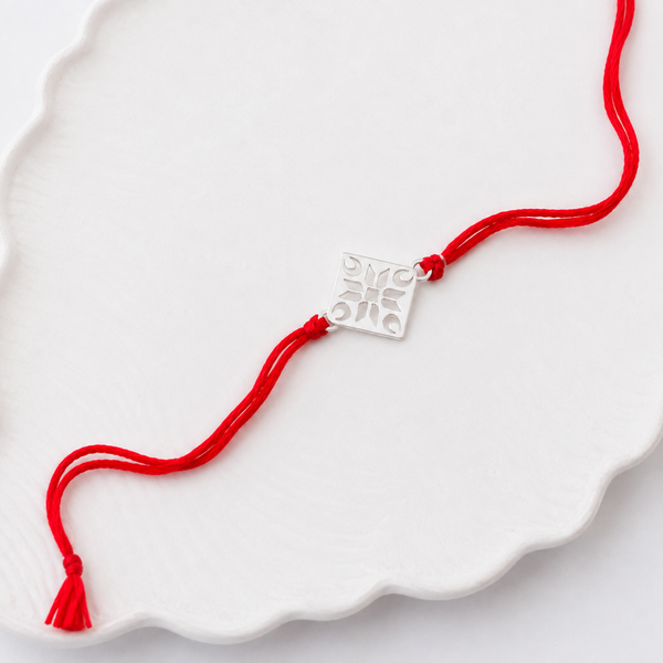 Silver Laser cut Rakhi