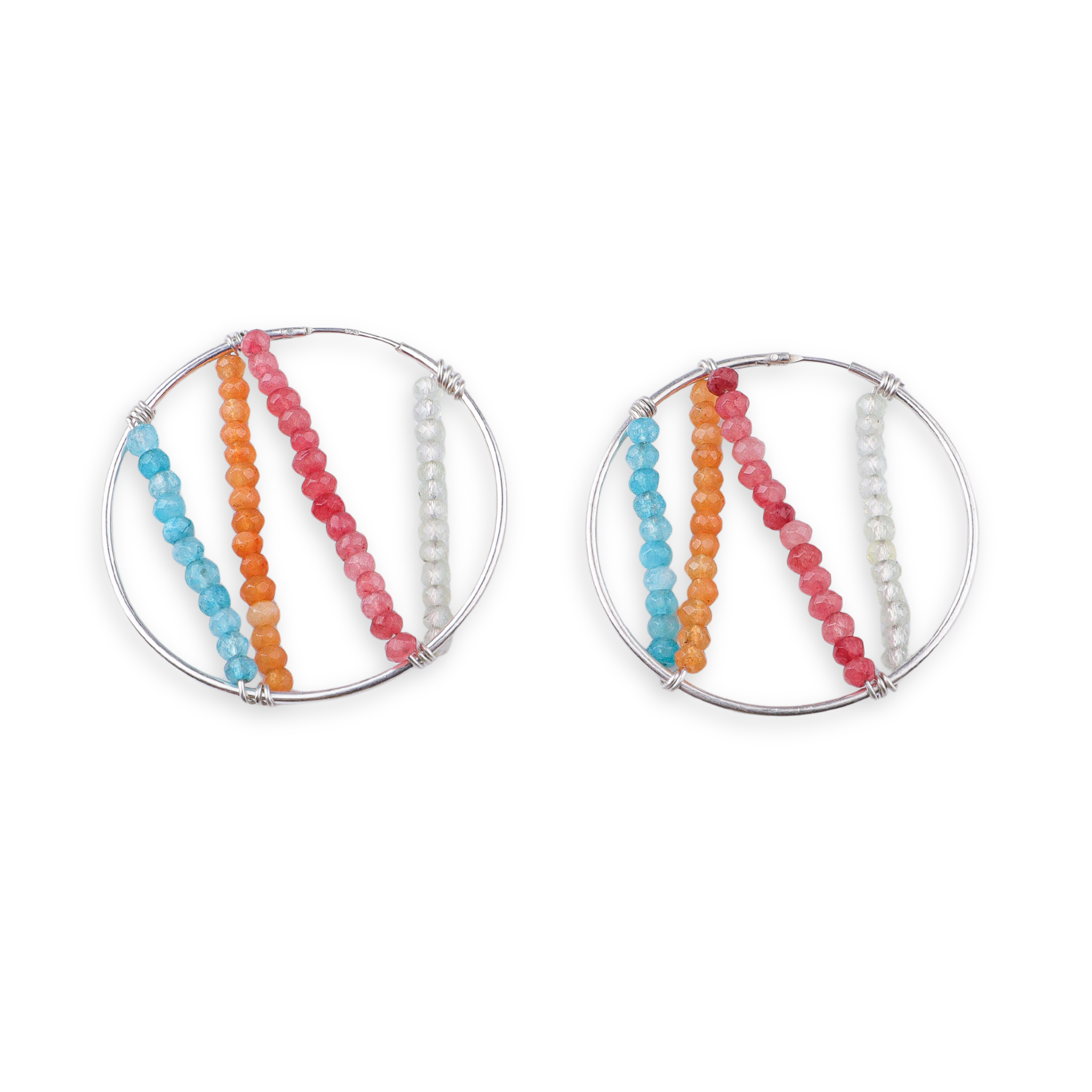 Multicolour Jade Hoops (Project Handmade)
