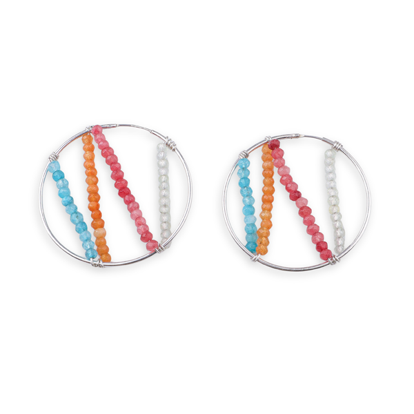 Multicolour Jade Hoops (Project Handmade)