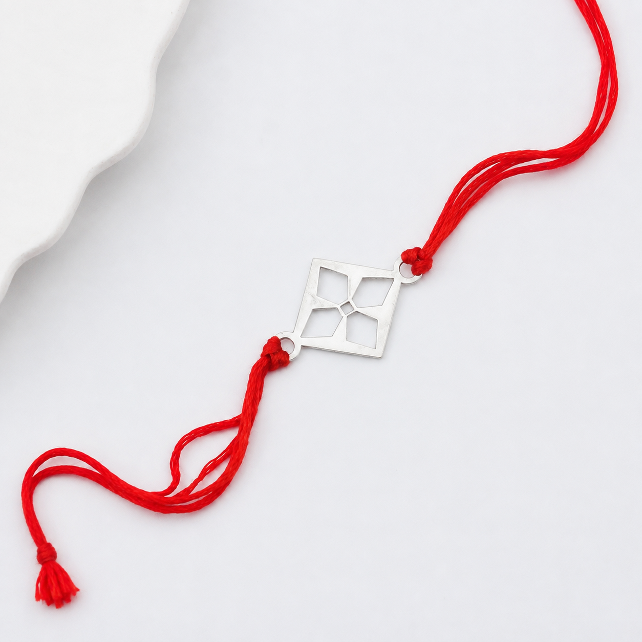 Silver Laser cut Rakhi