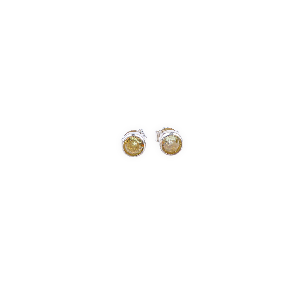 Pale Yellow CZ Stone Studs