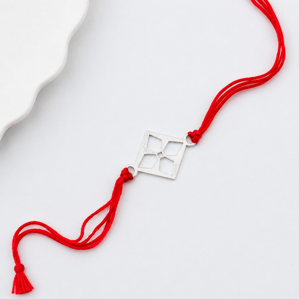 Silver Laser cut Rakhi