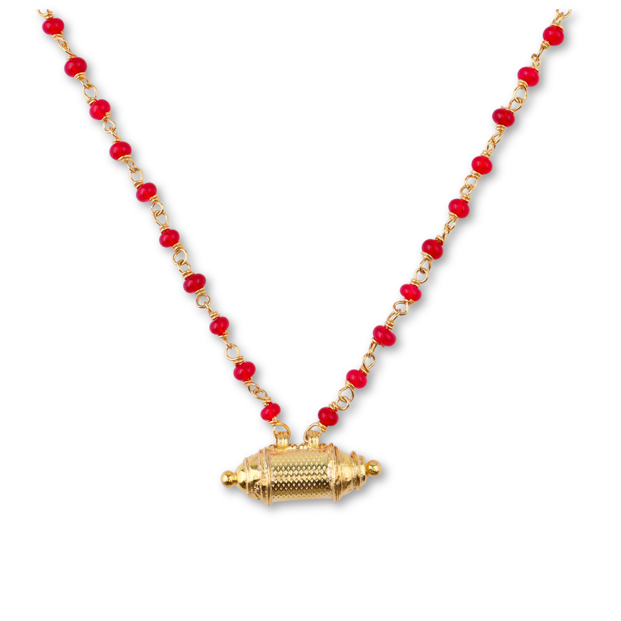 Tait Necklace with Ruby Ganthan | 22K Gold-Plated