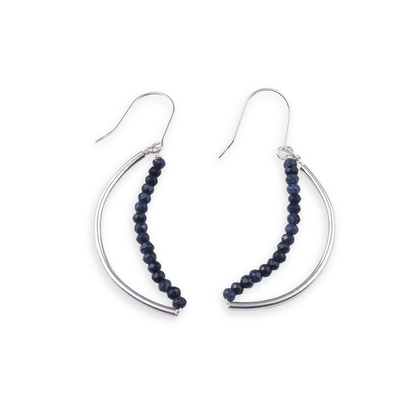 Blue Jade Crescent Hoops (Project Handmade)