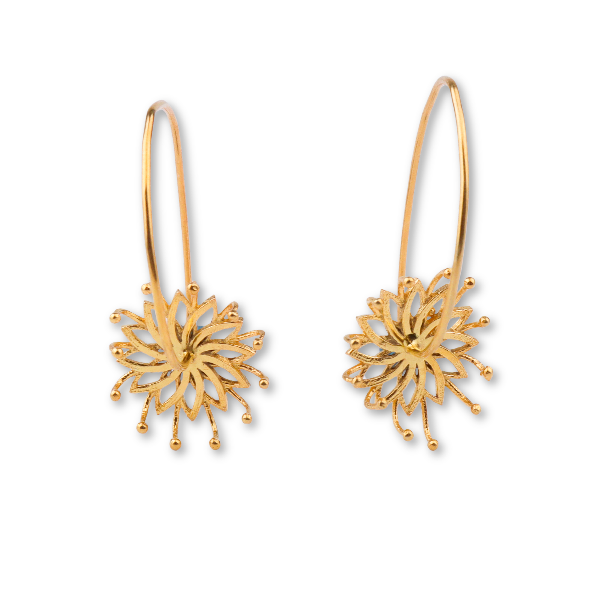 Brahma Kamal Flower Earrings | 22K Gold-Plated