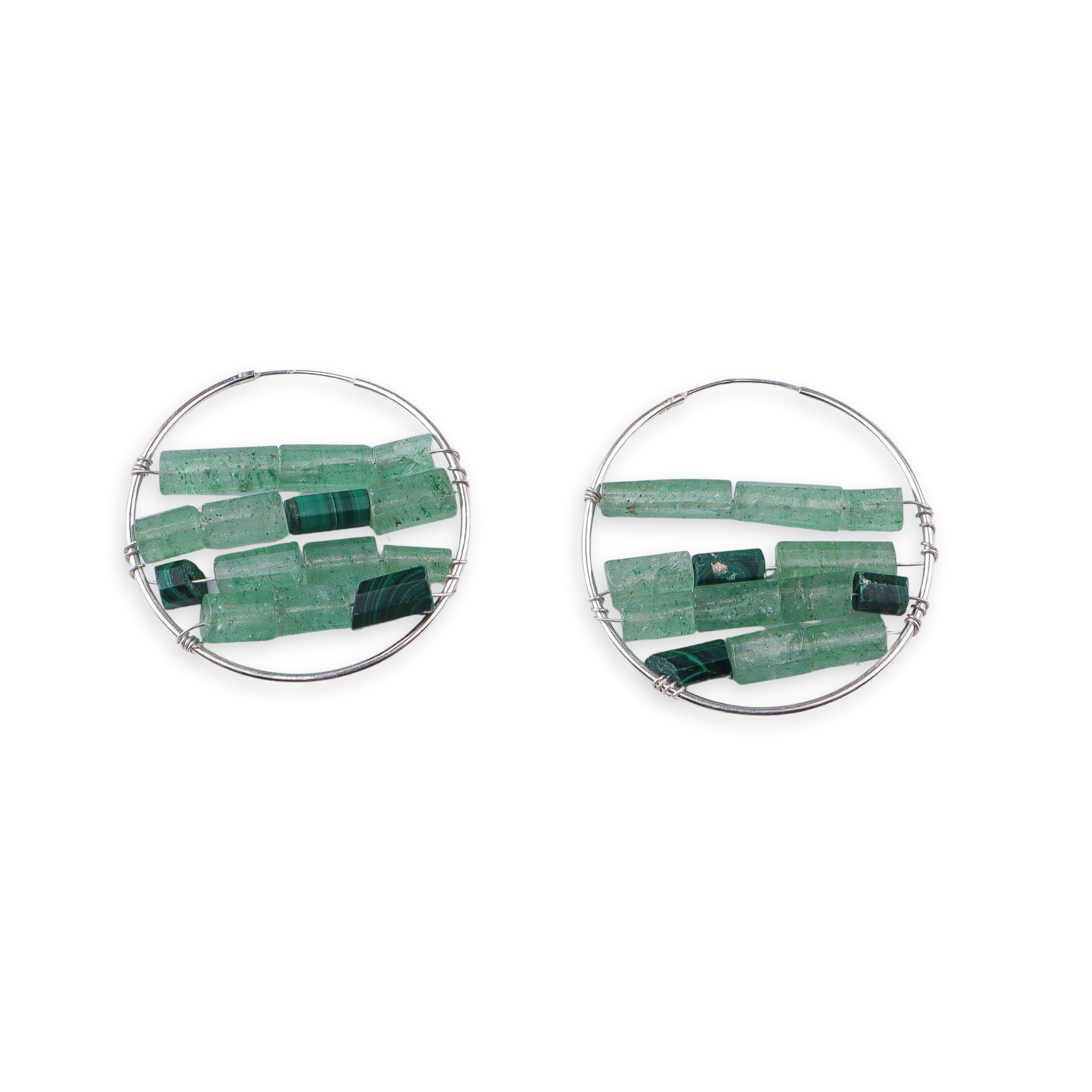 Russian Quartz & Malachite Hoops (Project Handmade)