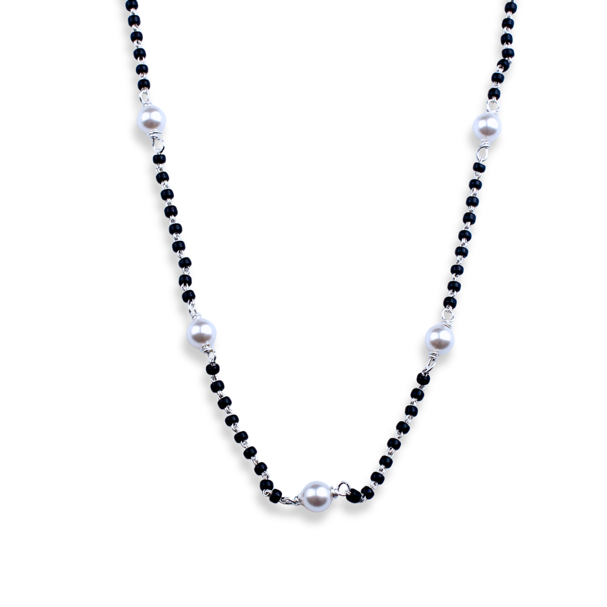 Silver Mangalsutra with pearls
