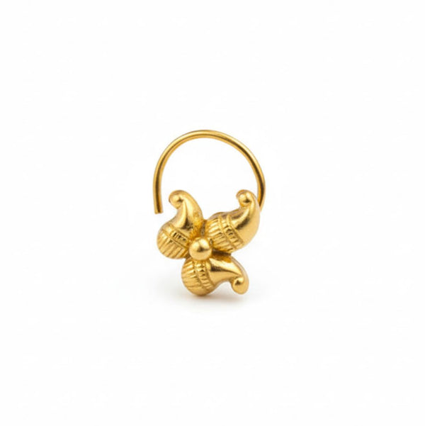 Itihaas Koyari Nose pin- Pierced |  92.5 Silver | 22K Gold Plated