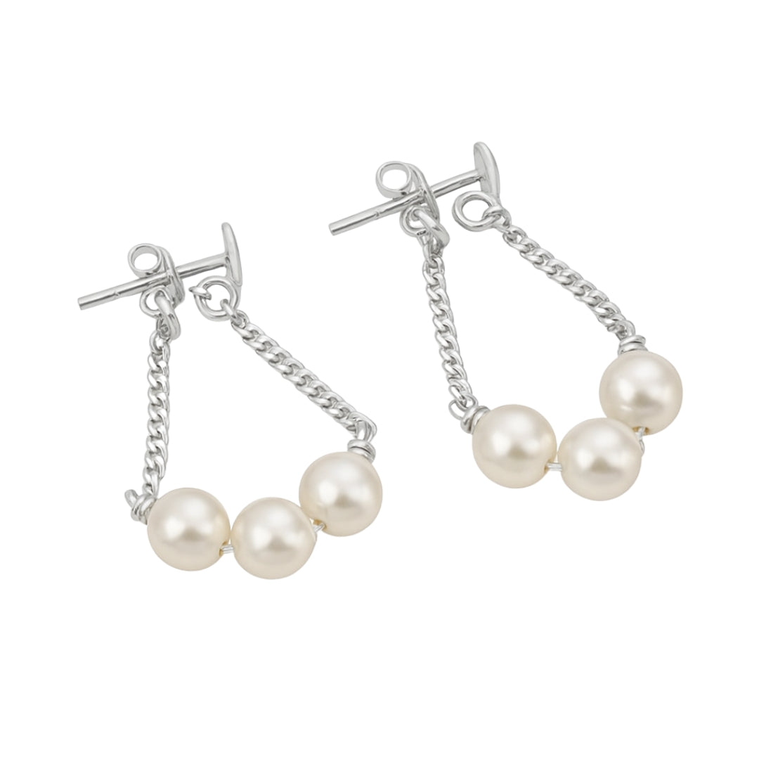 Silver Three Pearls Trinket