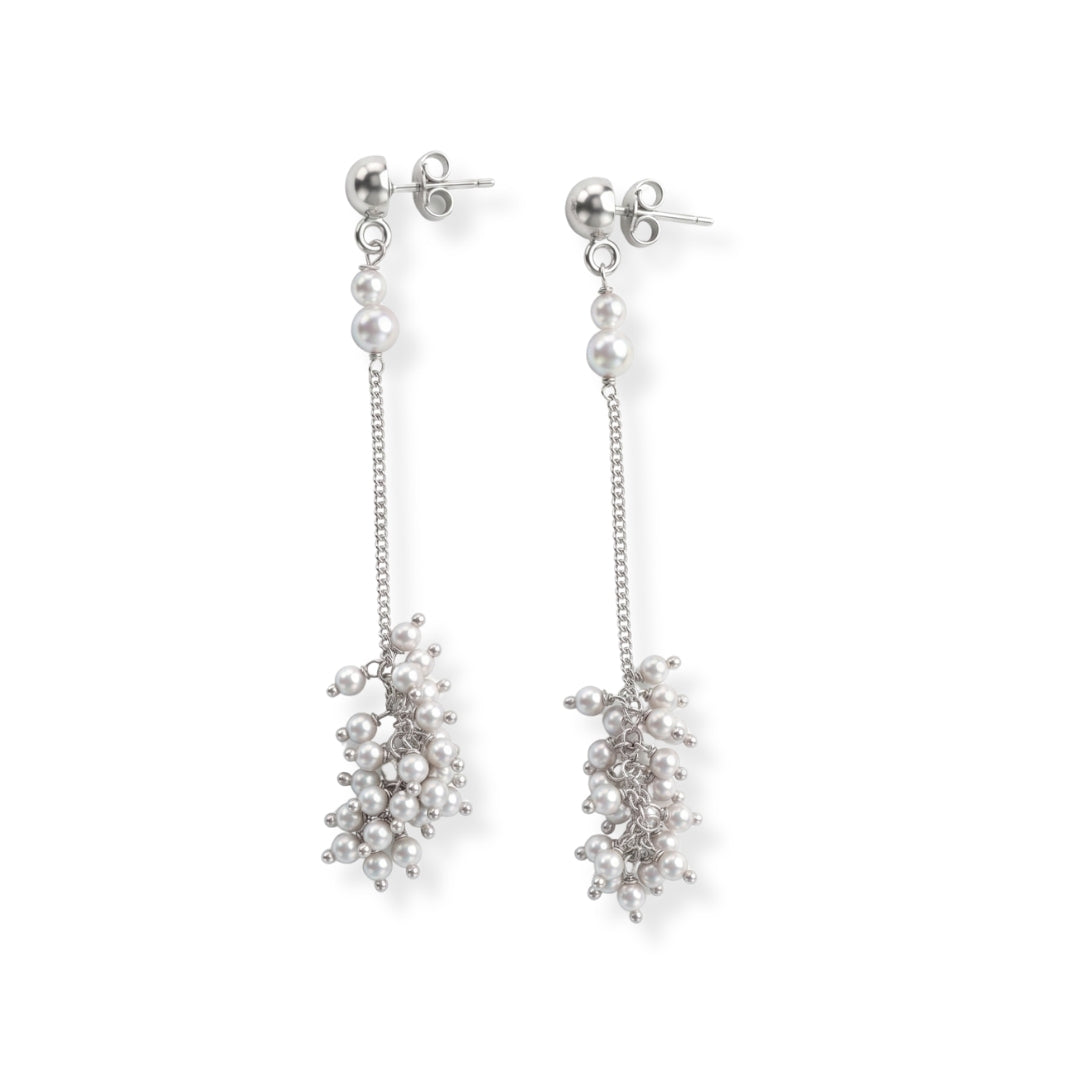 Pearl Bunch and Chain Earring (Project Handmade)