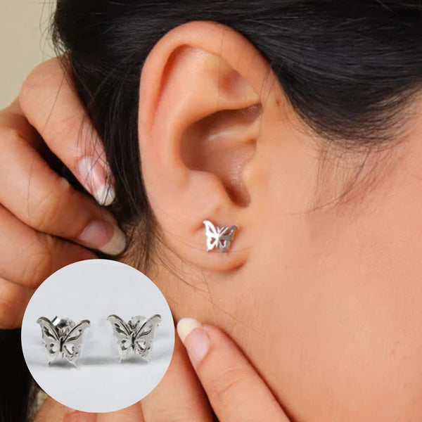 Butterfly Studs Sterling Silver Earrings