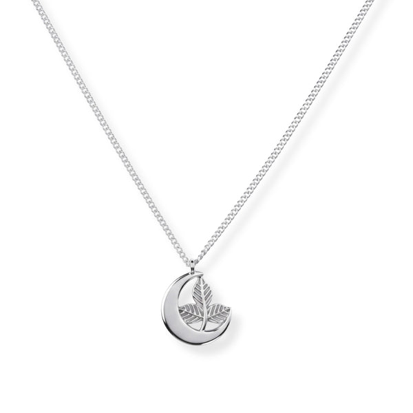 Silver Moon And Belpaan Pendant Necklace