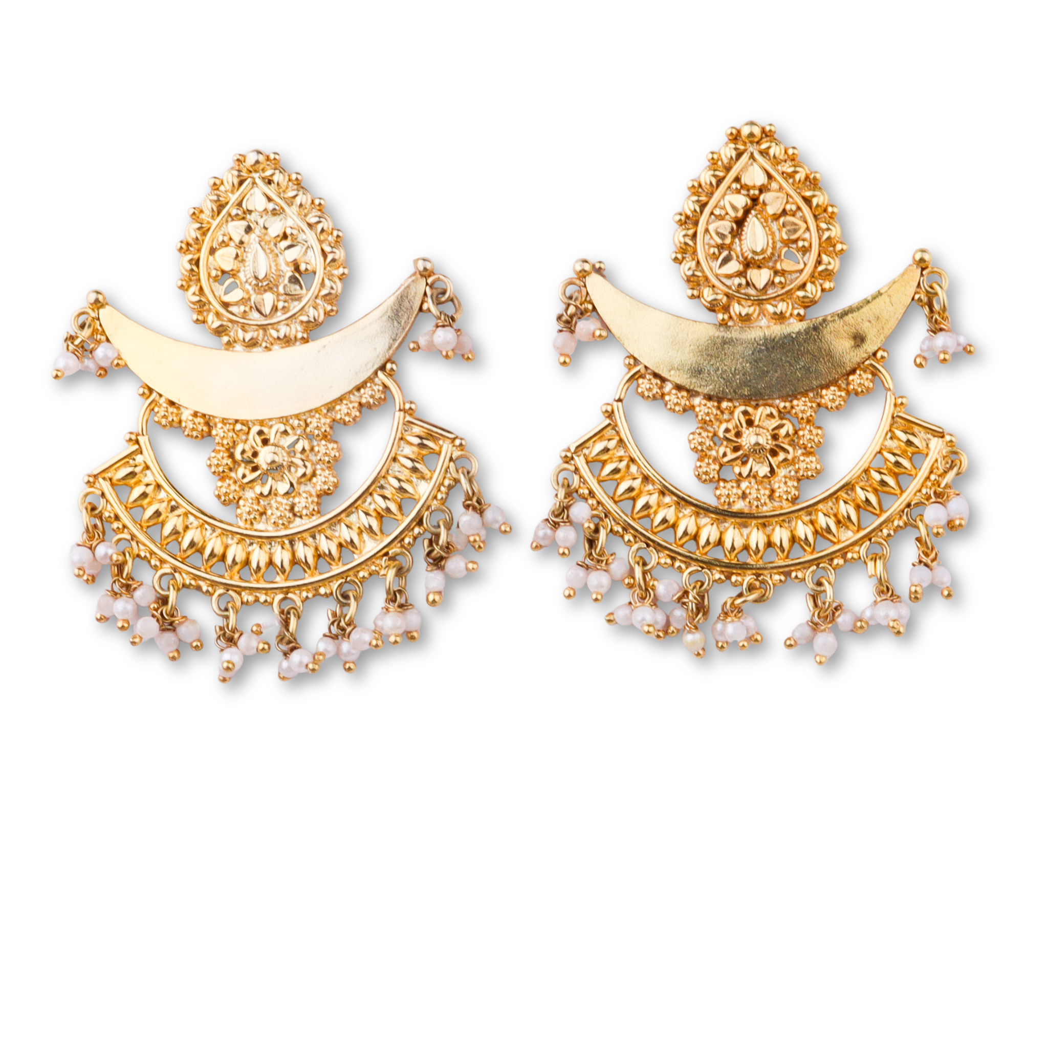 Chandbali (Mahnoor) Earrings | 22K Gold-Plated