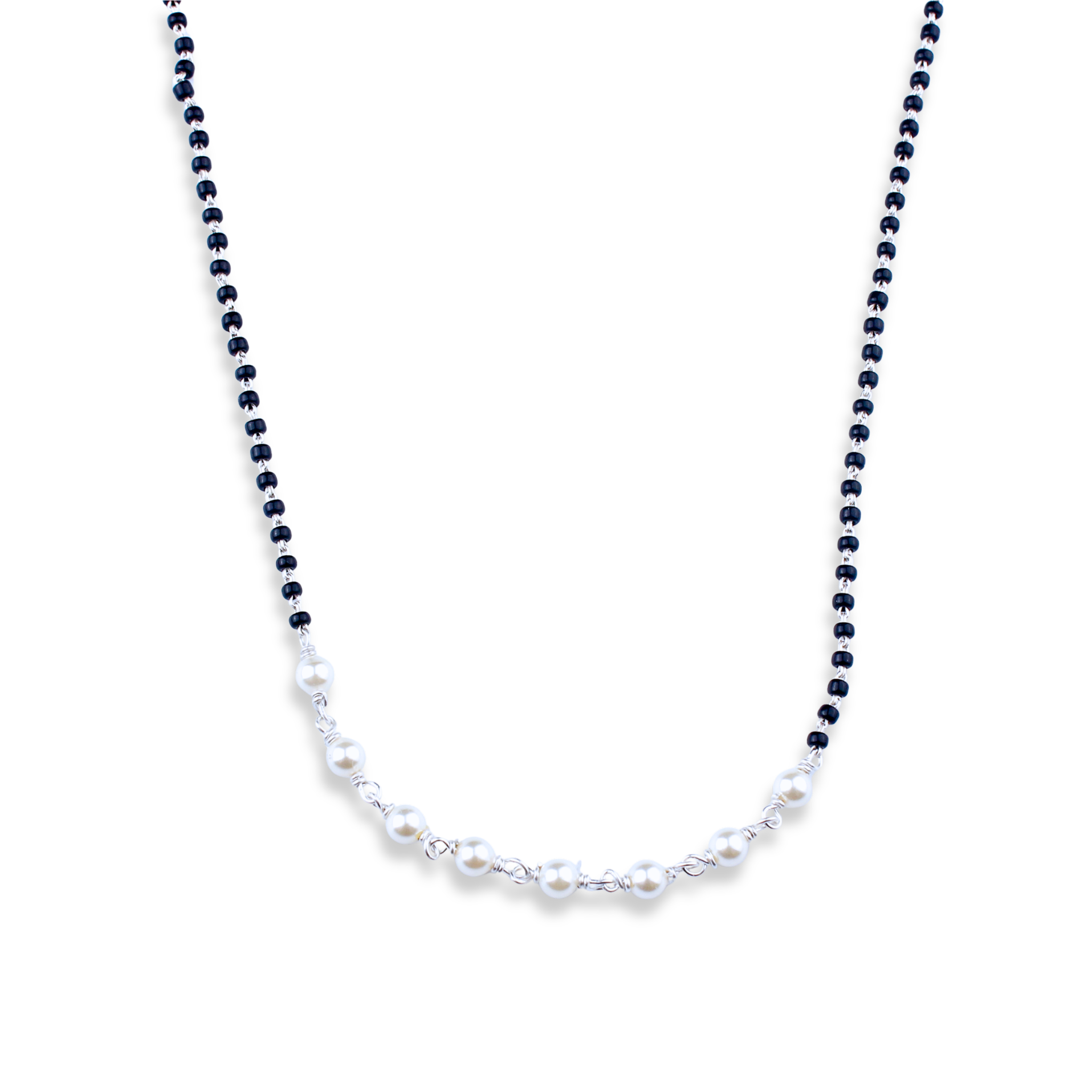 Handmade Delicate Silver Pearls Mangalsutra