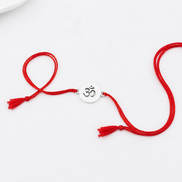 Handcrafted Silver Rakhi: Om