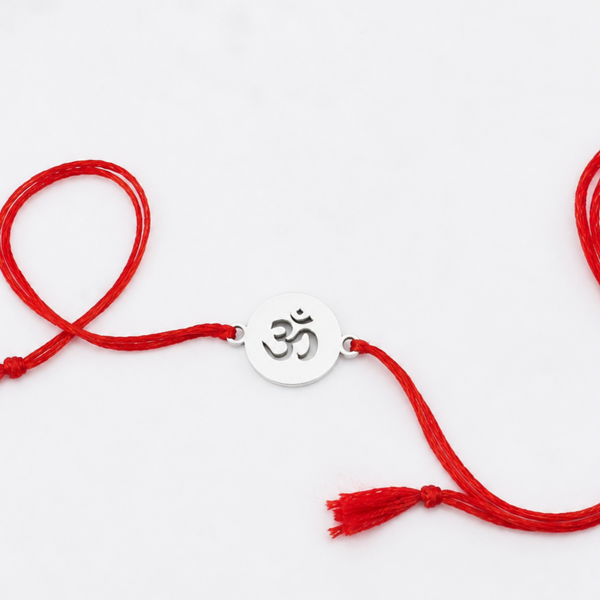 Handcrafted Silver Rakhi: Om
