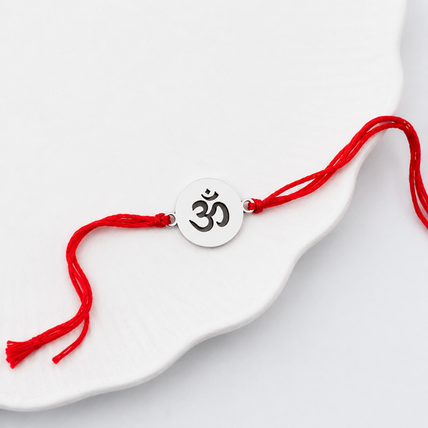 Handcrafted Silver Rakhi: Om
