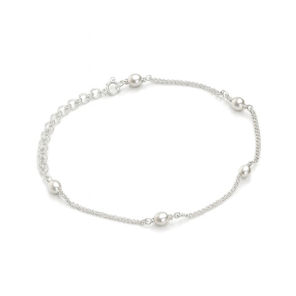 Classic Pearl Chain Bracelet in 92.5 sterling silver