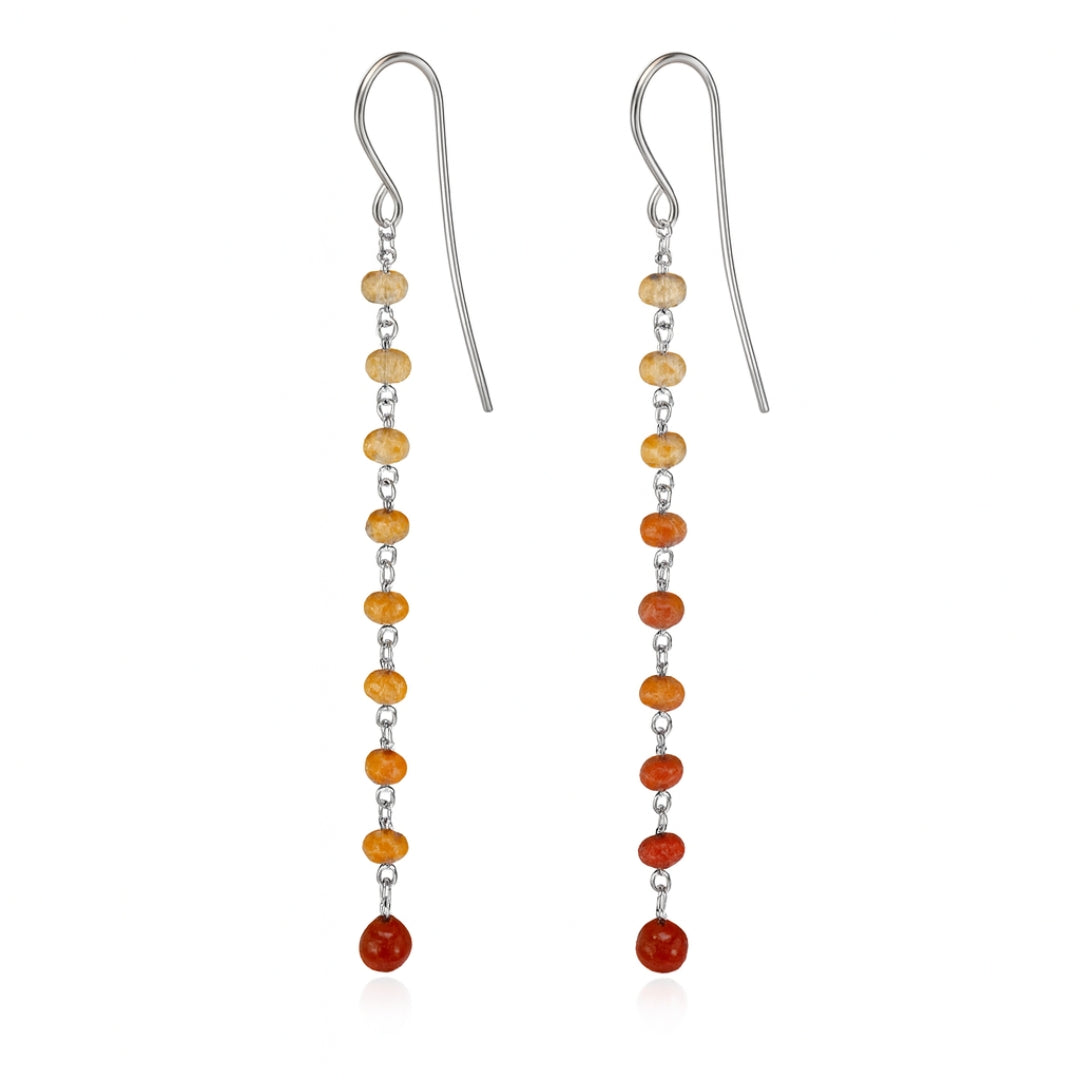 Silver Sui Dhaaga Carnelian Stones Earring