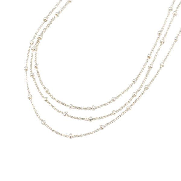 Silver layered necklace for women