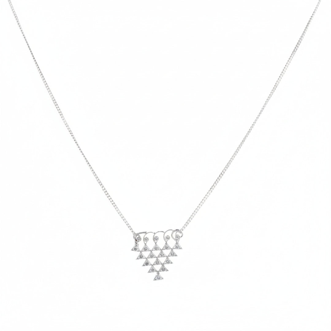 Silver CZ Sarawasti Necklace