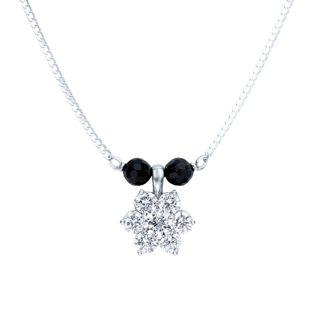 Big Single Flower Motif Chain Mangalsutra | CZ | 92.5 Silver
