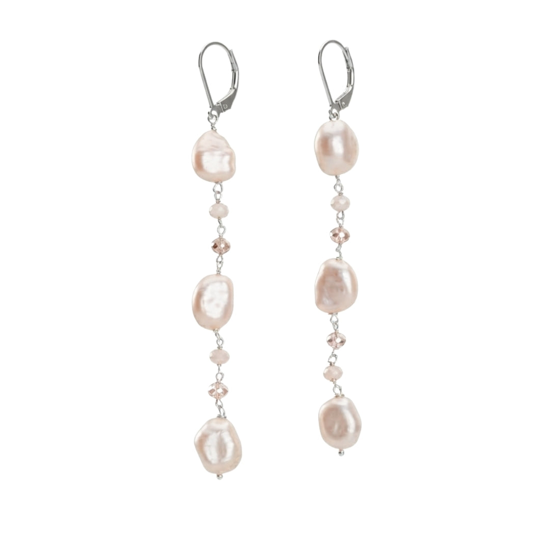 White Jade and Pearl Earrings (Project Handmade)