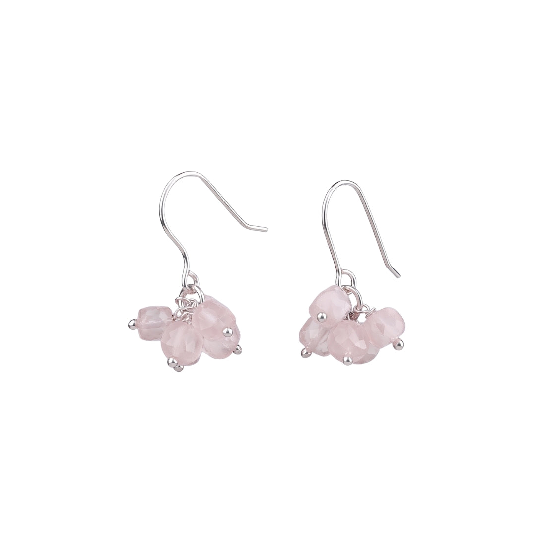 Rose Quartz Silver Earrings (Project Handmade)