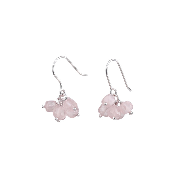 Rose Quartz Silver Earrings (Project Handmade)