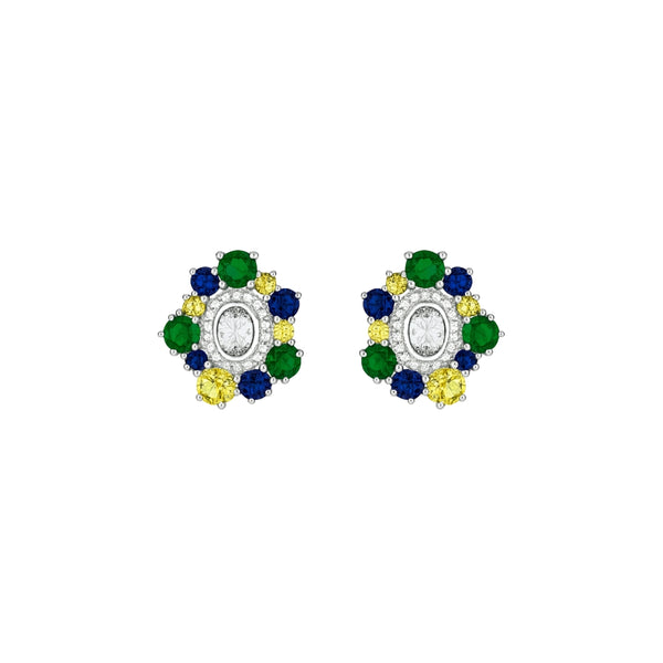Silver Midnight Bloom Earrings