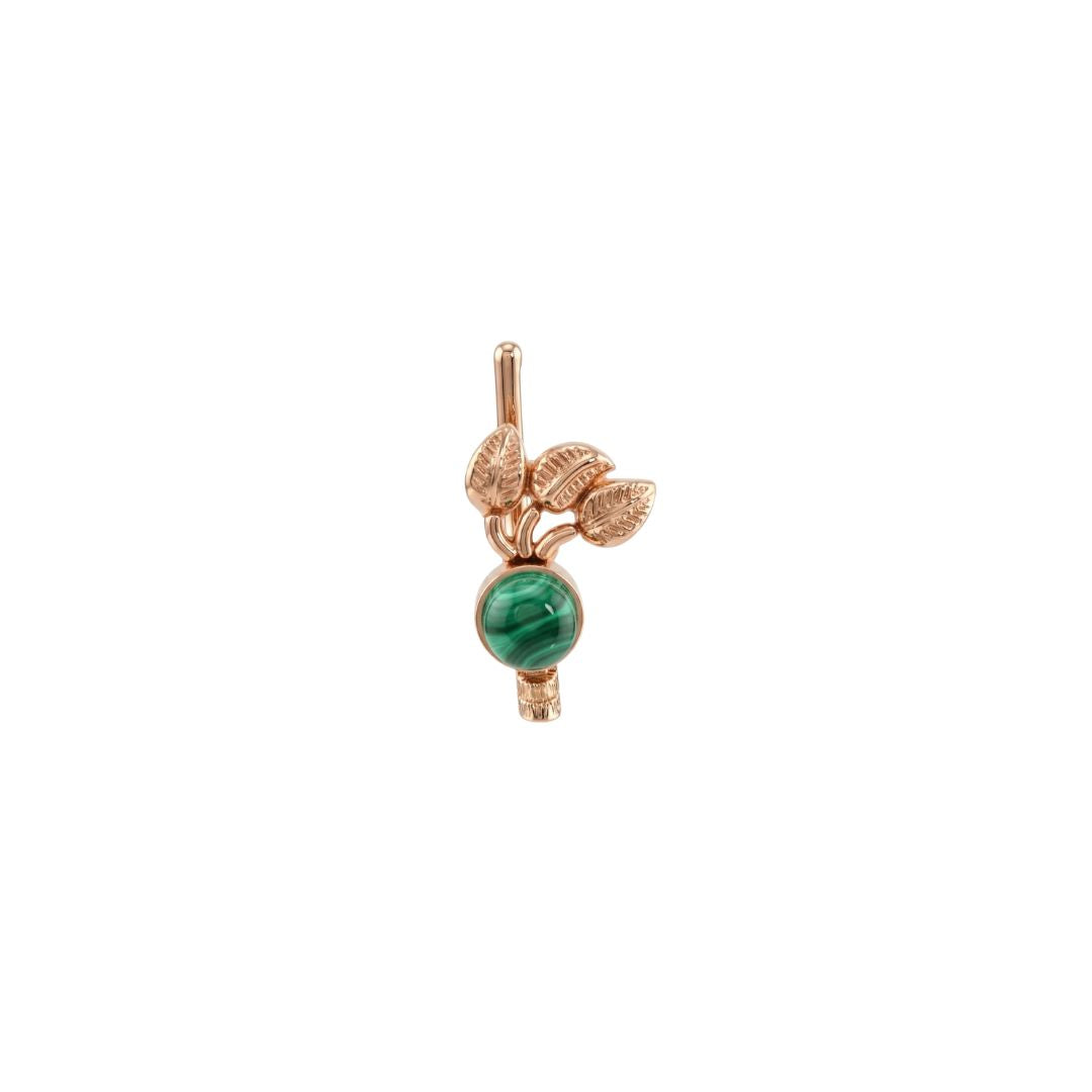 Green Petalfall Clip-On Nose Pin | 22K Gold-Plated (Large)