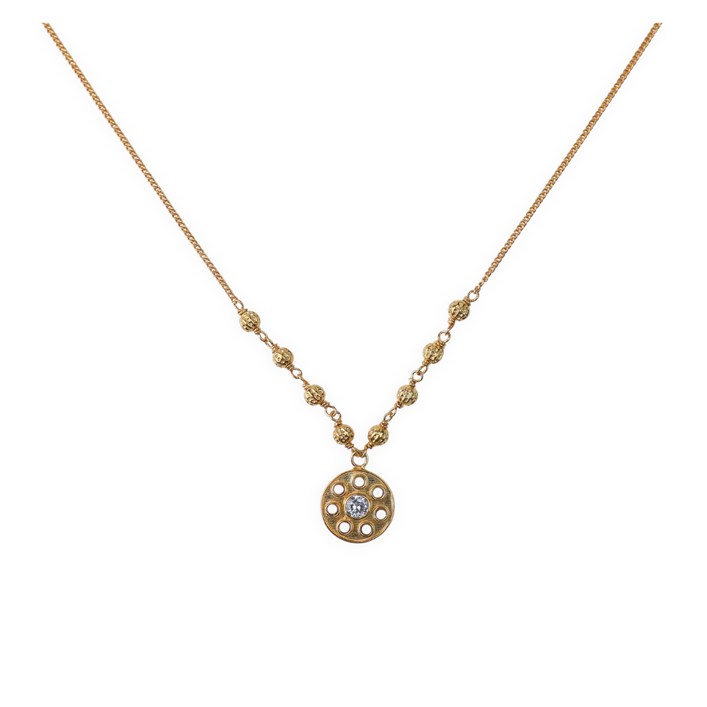Moha Maya Beads Necklace with Pearls | 22K Gold-Plated