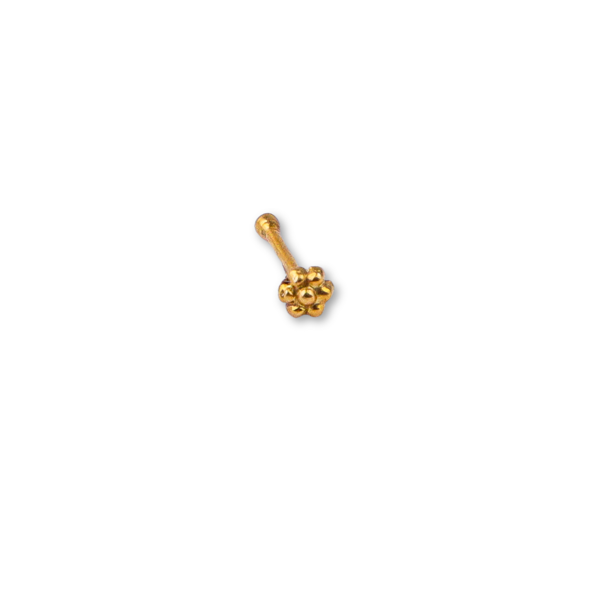 Silver Tiny Kudi Nose Pin – Pierced | 22K Gold-Plated
