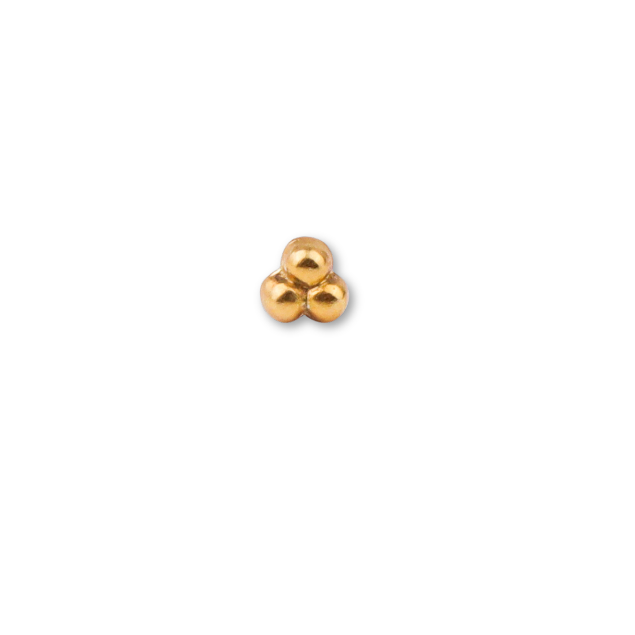 Handmade Silver Pyramid Nose Pin – Pierced | 22K Gold-Plated