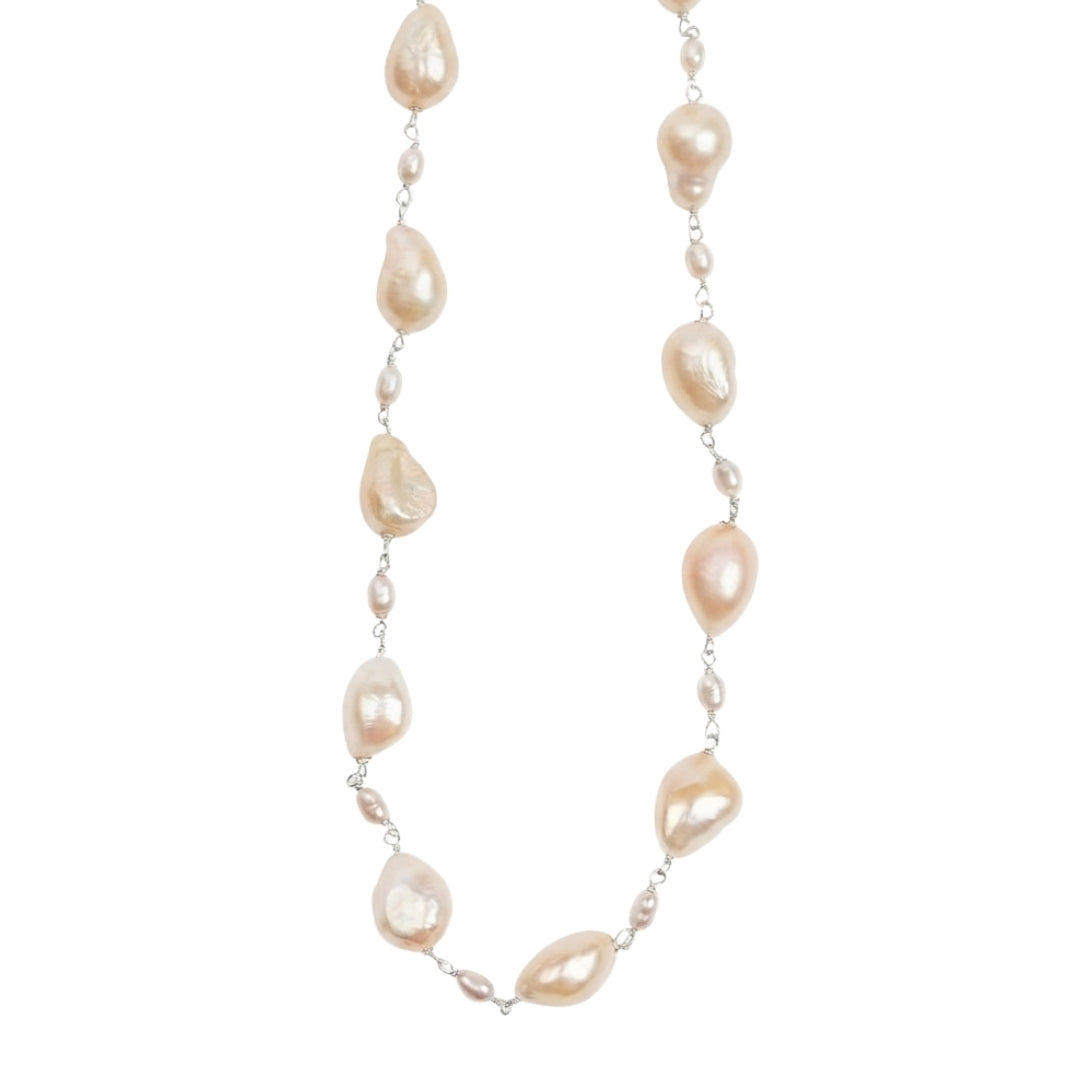 Fresh Water and Rice Pearl Ganthan Necklace