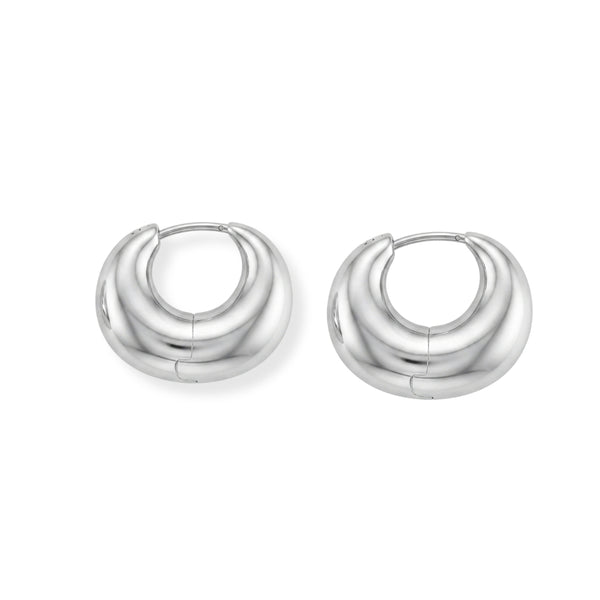 Silver Round Hoops – Medium