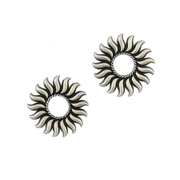 Sun-inspired sterling silver earrings for jewelry
