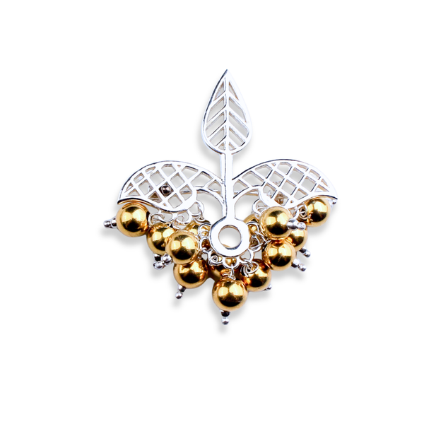 Swarna Rajat | The Leaf Filigree Brooch | Dual Tone (Made to Order)