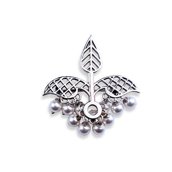 Leaf Filigree Brooch | 92.5 Silver | Oxidised Finish