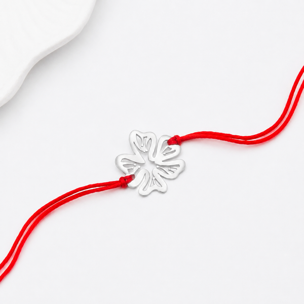 Silver Laser Cut Gulmohar Rakhi