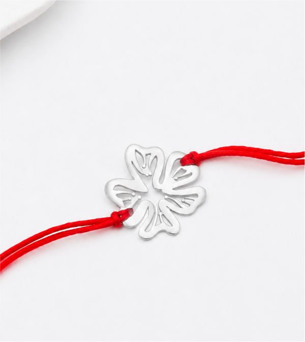 Silver Laser Cut Gulmohar Rakhi