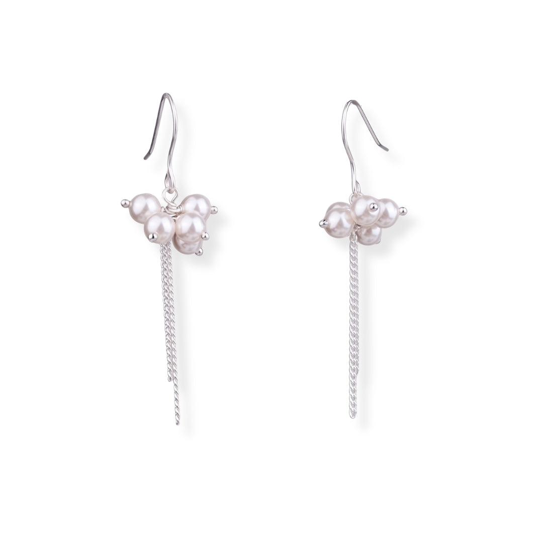 Pearl Bunch Silver Earrings (Project Handmade)