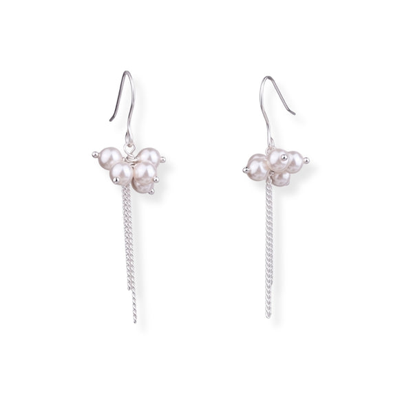 Pearl Bunch Silver Earrings (Project Handmade)