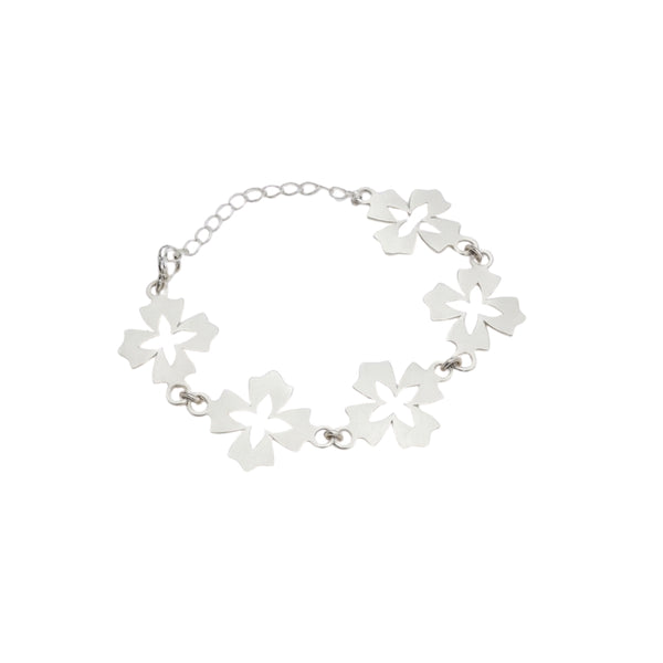 Silver Floral Multi Motif Bracelet